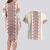 Happy Martisor Day Couples Matching Long Sleeve Bodycon Dress and Hawaiian Shirt Traditional Romanian Folklore Pattern