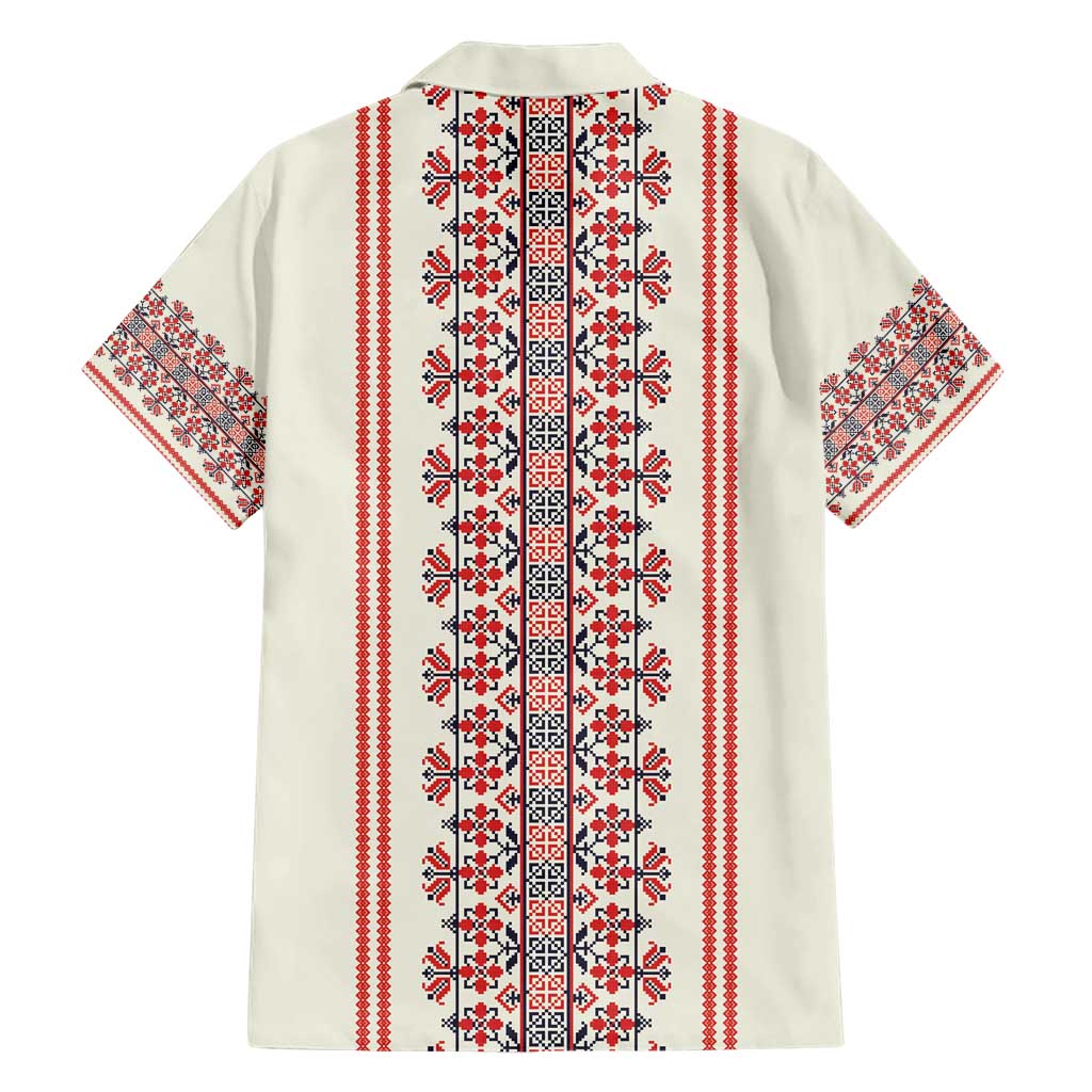 Happy Martisor Day Family Matching Short Sleeve Bodycon Dress and Hawaiian Shirt Traditional Romanian Folklore Pattern