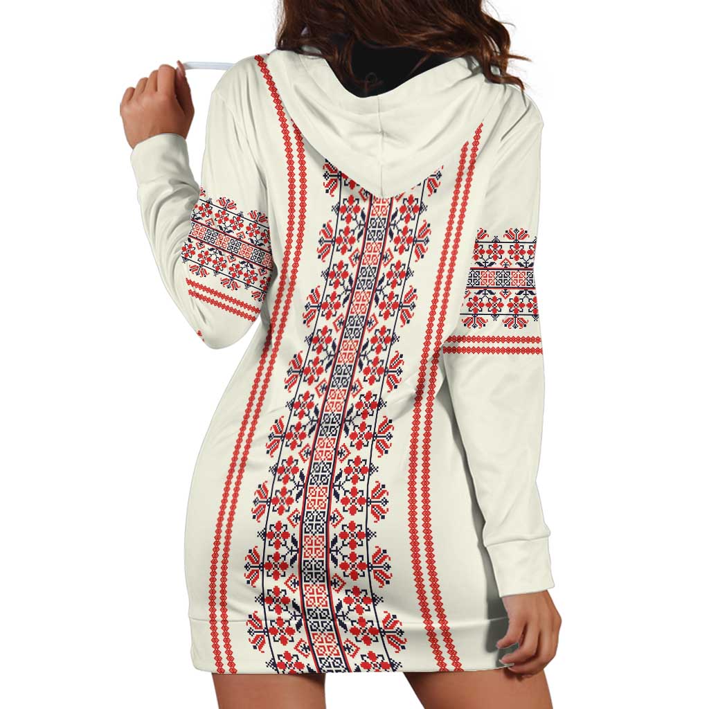 Happy Martisor Day Hoodie Dress Traditional Romanian Folklore Pattern