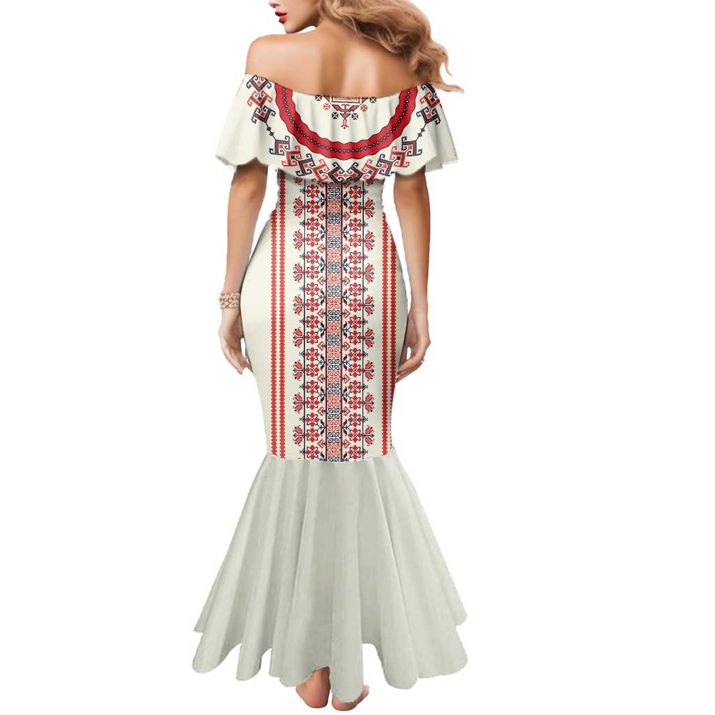 Happy Martisor Day Mermaid Dress Traditional Romanian Folklore Pattern