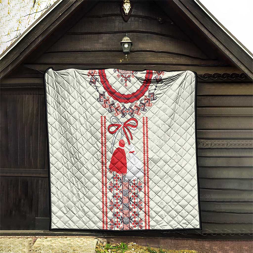 Happy Martisor Day Quilt Traditional Romanian Folklore Pattern - Wonder Print Shop