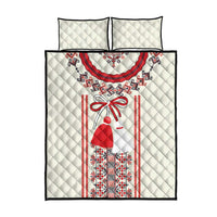 Happy Martisor Day Quilt Bed Set Traditional Romanian Folklore Pattern - Wonder Print Shop
