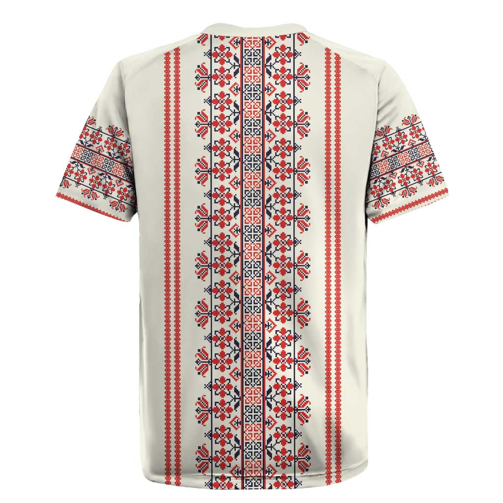 Happy Martisor Day Rugby Jersey Traditional Romanian Folklore Pattern - Wonder Print Shop