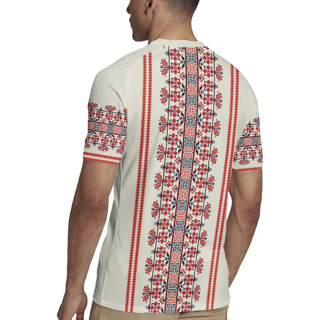 Happy Martisor Day Rugby Jersey Traditional Romanian Folklore Pattern - Wonder Print Shop