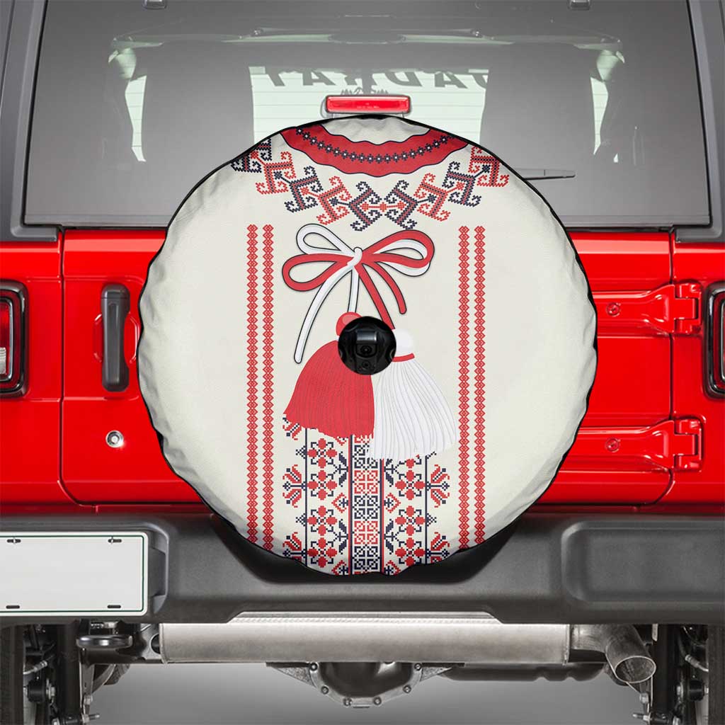 Happy Martisor Day Spare Tire Cover Traditional Romanian Folklore Pattern - Wonder Print Shop