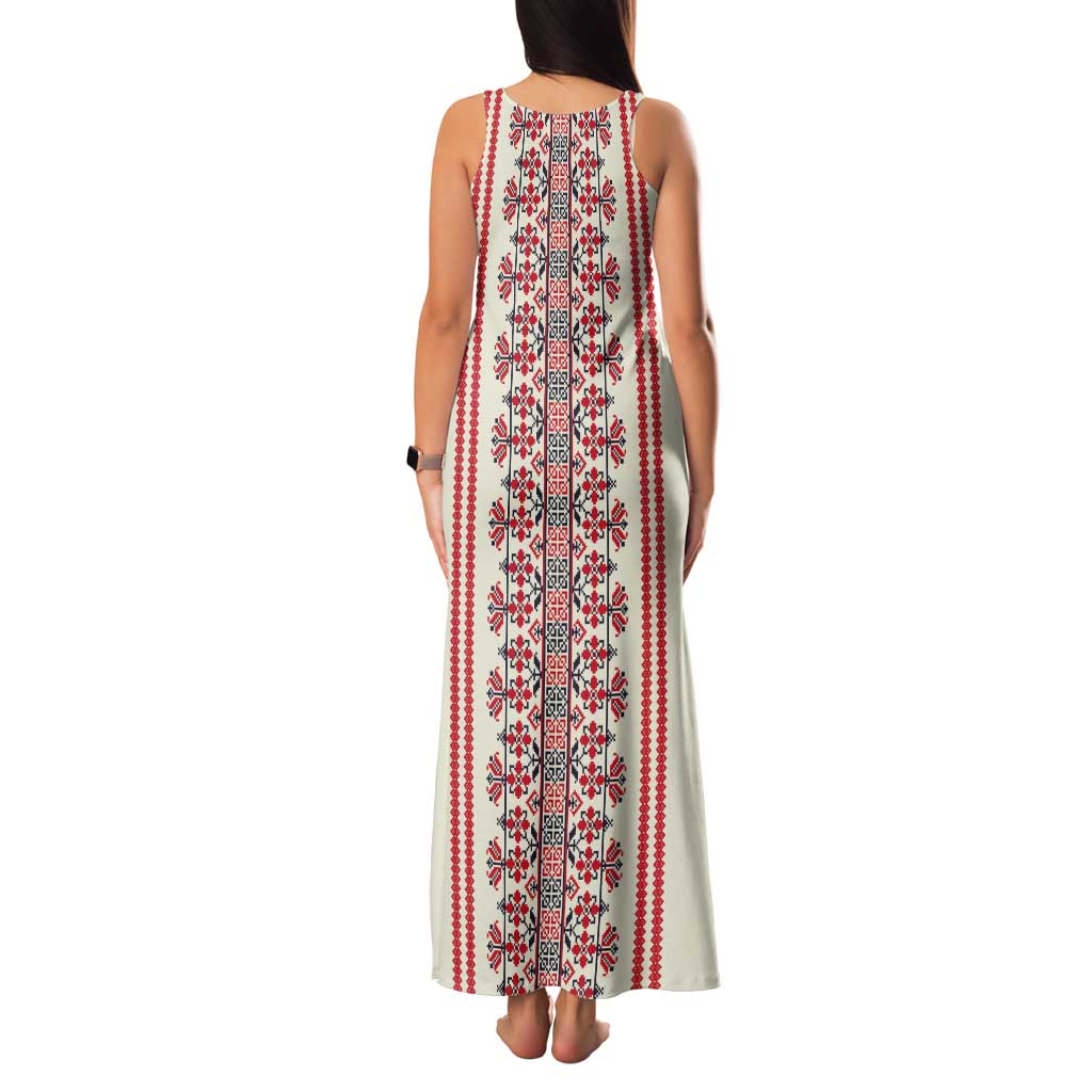 Happy Martisor Day Tank Maxi Dress Traditional Romanian Folklore Pattern - Wonder Print Shop