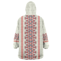 Happy Martisor Day Wearable Blanket Hoodie Traditional Romanian Folklore Pattern - Wonder Print Shop