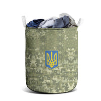 Ukraine Military Vyshyvanka Pattern Laundry Basket Tryzub Emblem Tactical Style - Wonder Print Shop