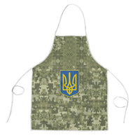 Ukraine Military Vyshyvanka Pattern Apron Tryzub Emblem Tactical Style - Wonder Print Shop