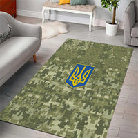 Ukraine Military Vyshyvanka Pattern Area Rug Tryzub Emblem Tactical Style - Wonder Print Shop