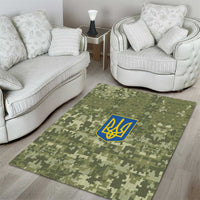 Ukraine Military Vyshyvanka Pattern Area Rug Tryzub Emblem Tactical Style - Wonder Print Shop