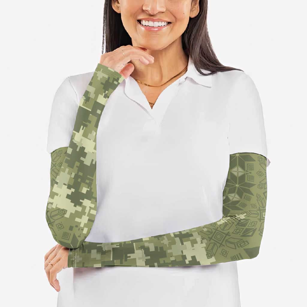 Ukraine Military Vyshyvanka Pattern Arm Sleeves Tryzub Emblem Tactical Style - Wonder Print Shop