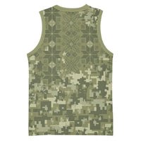 Ukraine Military Vyshyvanka Pattern Basketball Jersey Tryzub Emblem Tactical Style - Wonder Print Shop