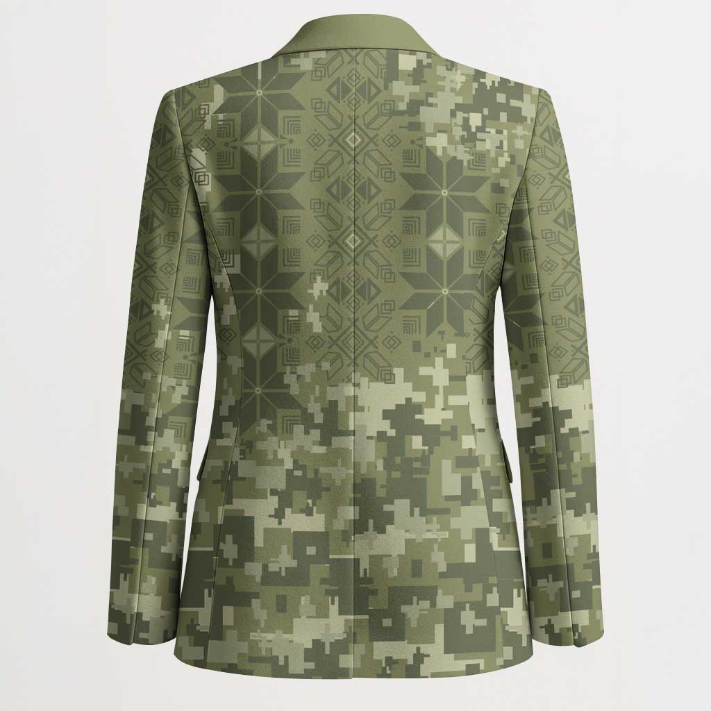 Ukraine Military Vyshyvanka Pattern Blazer Tryzub Emblem Tactical Style - Wonder Print Shop