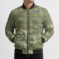 Ukraine Military Vyshyvanka Pattern Bomber Puffer Jacket Tryzub Emblem Tactical Style - Wonder Print Shop