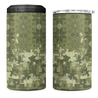 Ukraine Military Vyshyvanka Pattern 4 in 1 Can Cooler Tumbler Tryzub Emblem Tactical Style - Wonder Print Shop