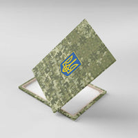 Ukraine Military Vyshyvanka Pattern Canvas Wall Art Tryzub Emblem Tactical Style - Wonder Print Shop