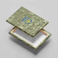 Ukraine Military Vyshyvanka Pattern Canvas Wall Art Tryzub Emblem Tactical Style - Wonder Print Shop