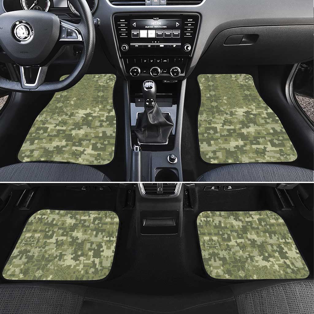 Ukraine Military Vyshyvanka Pattern Car Mats Tryzub Emblem Tactical Style - Wonder Print Shop