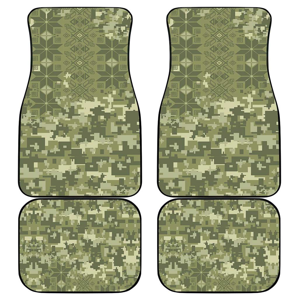 Ukraine Military Vyshyvanka Pattern Car Mats Tryzub Emblem Tactical Style - Wonder Print Shop
