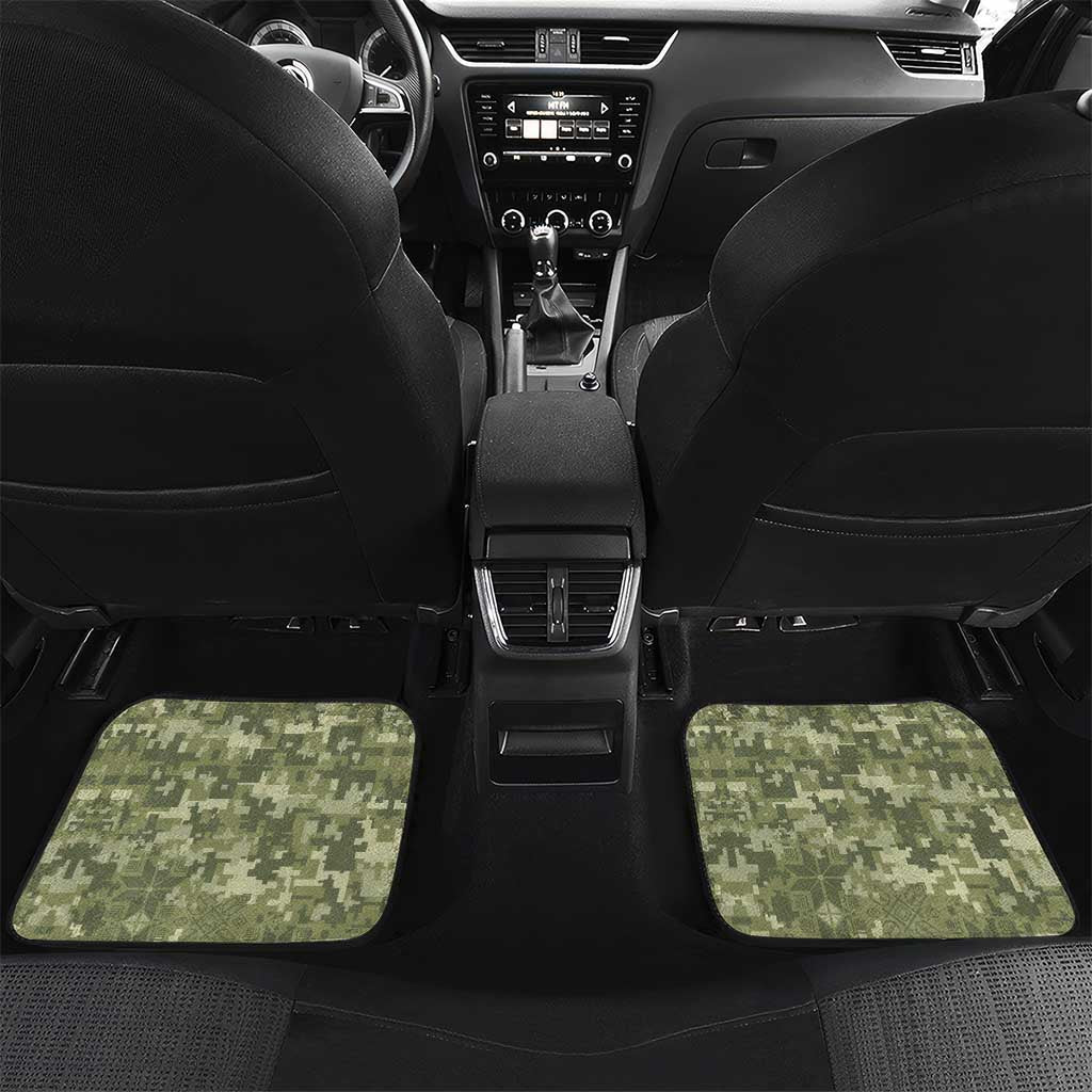 Ukraine Military Vyshyvanka Pattern Car Mats Tryzub Emblem Tactical Style - Wonder Print Shop
