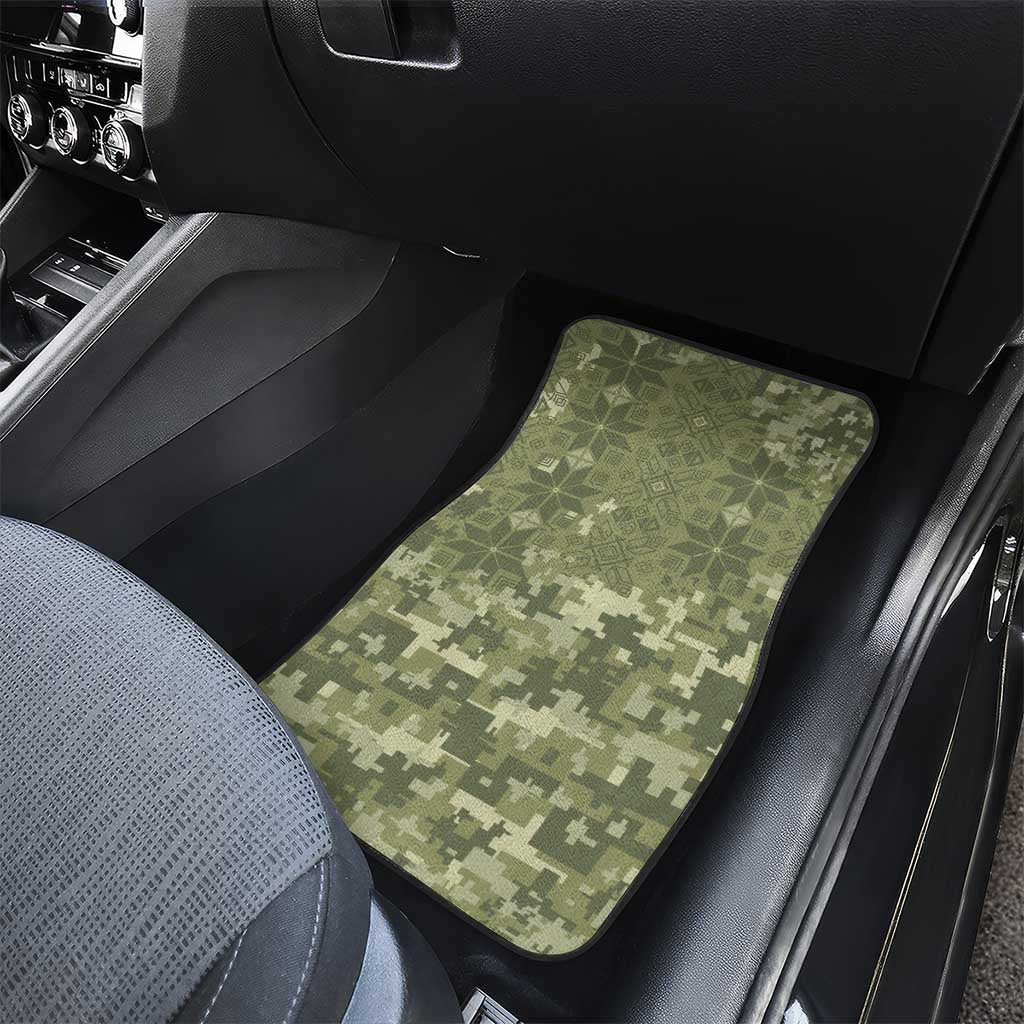 Ukraine Military Vyshyvanka Pattern Car Mats Tryzub Emblem Tactical Style - Wonder Print Shop