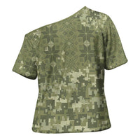 Ukraine Military Vyshyvanka Pattern Cross Shoulder Shirt Tryzub Emblem Tactical Style - Wonder Print Shop