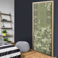 Ukraine Military Vyshyvanka Pattern Door Cover Tryzub Emblem Tactical Style - Wonder Print Shop
