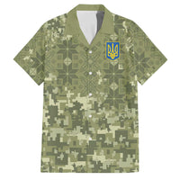 Ukraine Military Vyshyvanka Pattern Family Matching Puletasi and Hawaiian Shirt Tryzub Emblem Tactical Style