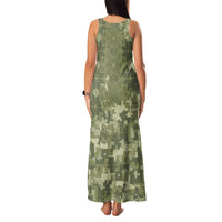 Ukraine Military Vyshyvanka Pattern Family Matching Tank Maxi Dress and Hawaiian Shirt Tryzub Emblem Tactical Style