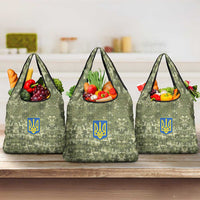 Ukraine Military Vyshyvanka Pattern Grocery Bag Tryzub Emblem Tactical Style - Wonder Print Shop