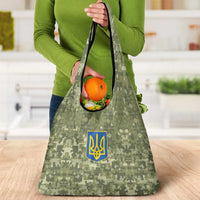 Ukraine Military Vyshyvanka Pattern Grocery Bag Tryzub Emblem Tactical Style - Wonder Print Shop