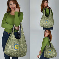 Ukraine Military Vyshyvanka Pattern Grocery Bag Tryzub Emblem Tactical Style - Wonder Print Shop