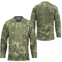 Ukraine Military Vyshyvanka Pattern Hockey Jersey Tryzub Emblem Tactical Style - Wonder Print Shop