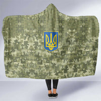 Ukraine Military Vyshyvanka Pattern Hooded Blanket Tryzub Emblem Tactical Style - Wonder Print Shop