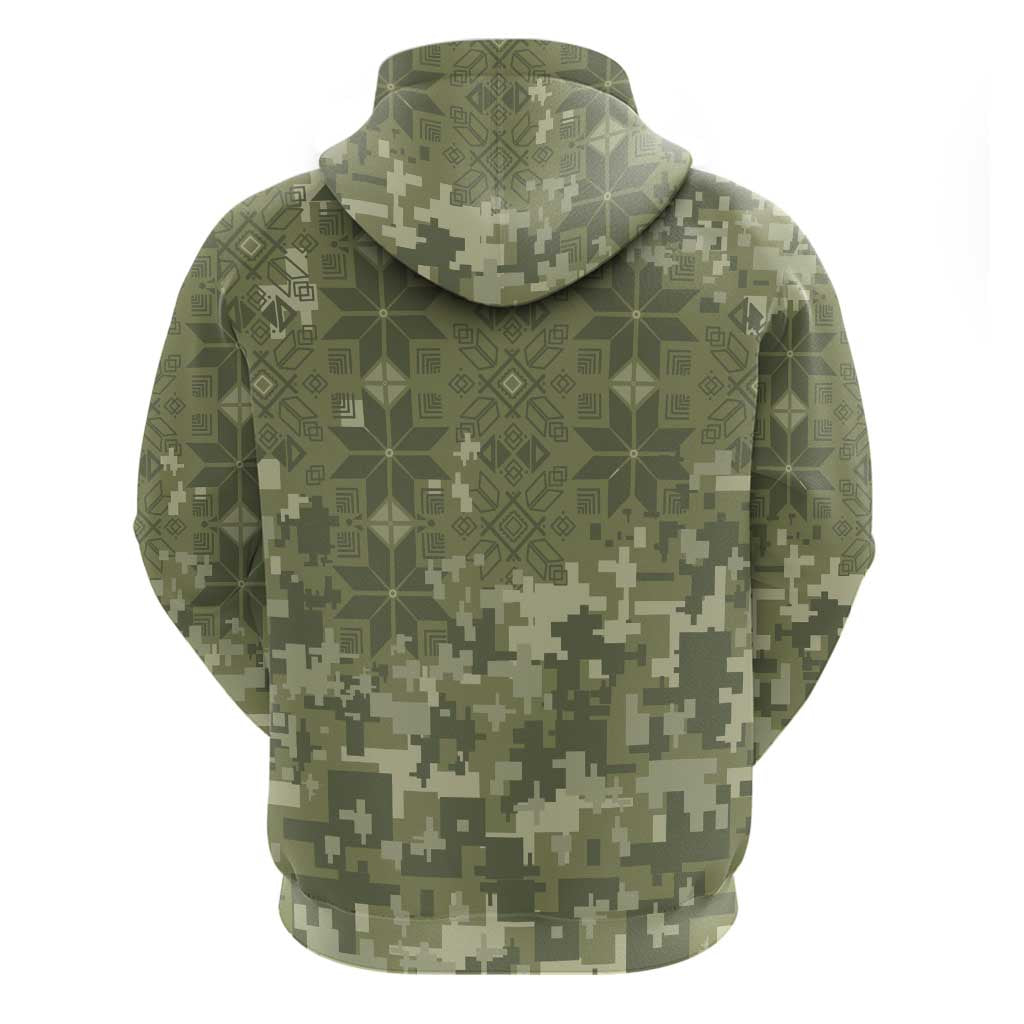 Ukraine Military Vyshyvanka Pattern Hoodie Tryzub Emblem Tactical Style - Wonder Print Shop