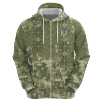 Ukraine Military Vyshyvanka Pattern Hoodie Tryzub Emblem Tactical Style - Wonder Print Shop