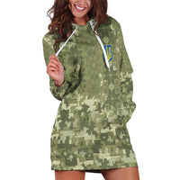 Ukraine Military Vyshyvanka Pattern Hoodie Dress Tryzub Emblem Tactical Style - Wonder Print Shop