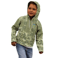 Ukraine Military Vyshyvanka Pattern Kid Hoodie Tryzub Emblem Tactical Style - Wonder Print Shop