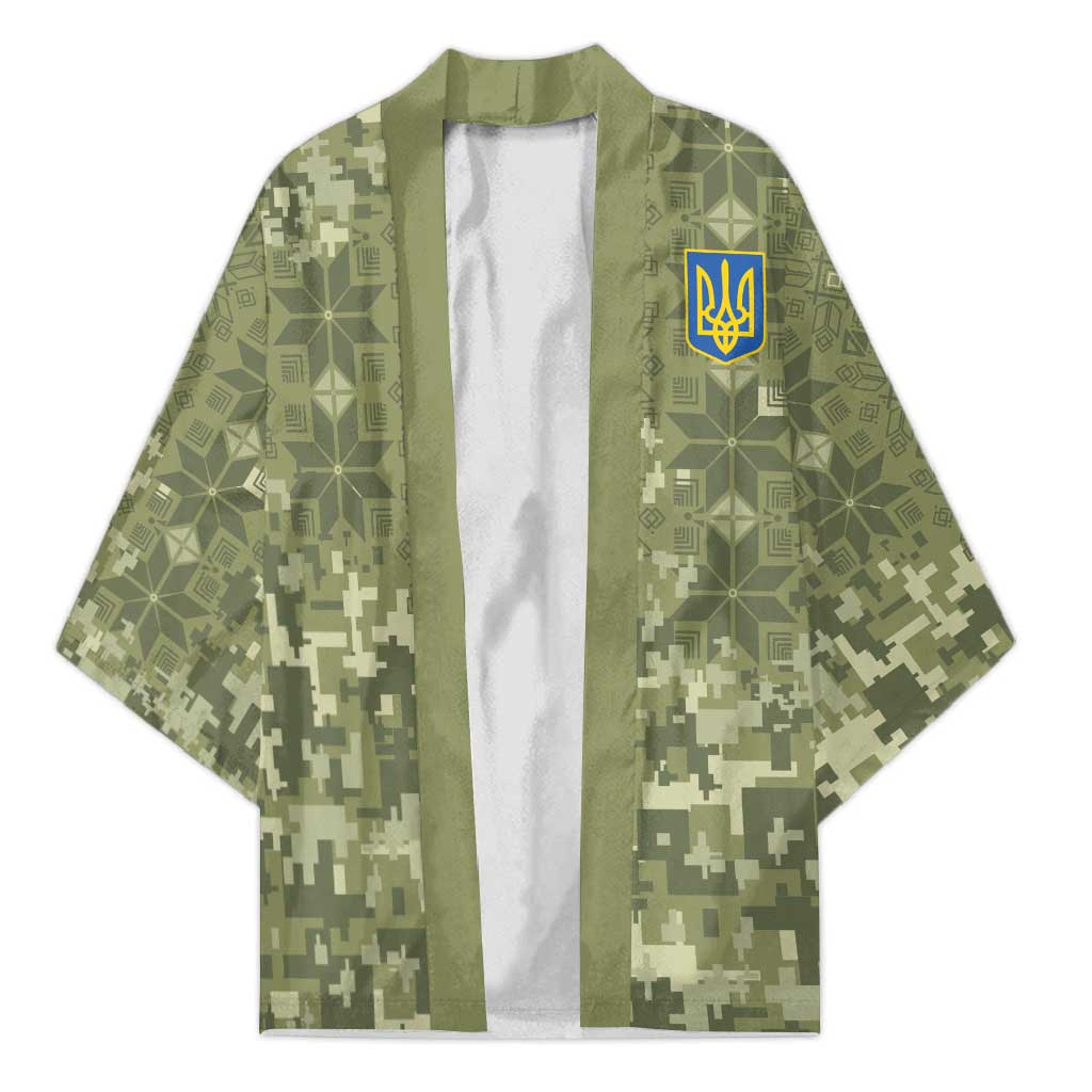 Ukraine Military Vyshyvanka Pattern Kimono Tryzub Emblem Tactical Style - Wonder Print Shop