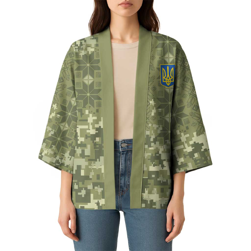 Ukraine Military Vyshyvanka Pattern Kimono Tryzub Emblem Tactical Style - Wonder Print Shop