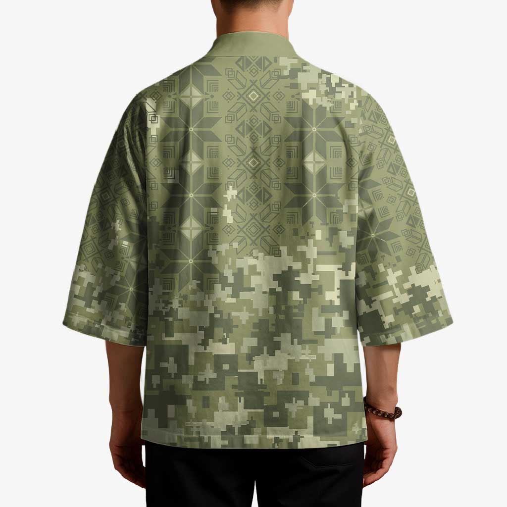 Ukraine Military Vyshyvanka Pattern Kimono Tryzub Emblem Tactical Style - Wonder Print Shop