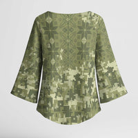Ukraine Military Vyshyvanka Pattern Kimono Sleeve Blouse Tryzub Emblem Tactical Style - Wonder Print Shop