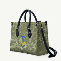 Ukraine Military Vyshyvanka Pattern Leather Bag Tryzub Emblem Tactical Style - Wonder Print Shop