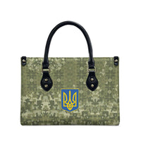 Ukraine Military Vyshyvanka Pattern Leather Bag Tryzub Emblem Tactical Style - Wonder Print Shop