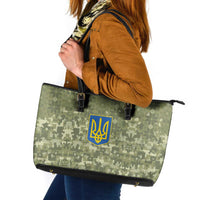 Ukraine Military Vyshyvanka Pattern Leather Tote Bag Tryzub Emblem Tactical Style - Wonder Print Shop