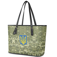 Ukraine Military Vyshyvanka Pattern Leather Tote Bag Tryzub Emblem Tactical Style - Wonder Print Shop