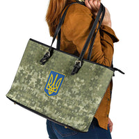 Ukraine Military Vyshyvanka Pattern Leather Tote Bag Tryzub Emblem Tactical Style - Wonder Print Shop