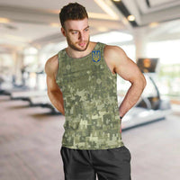 Ukraine Military Vyshyvanka Pattern Men Tank Top Tryzub Emblem Tactical Style - Wonder Print Shop
