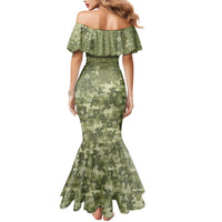 Ukraine Military Vyshyvanka Pattern Mermaid Dress Tryzub Emblem Tactical Style - Wonder Print Shop